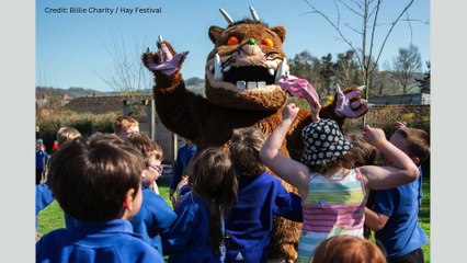The Gruffalo visits Hay-on-Wye to mark 50 days to Hay Festival