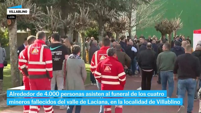 Miles de personas despiden en Villablino los mineros fallecidos