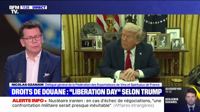 Bien sûr qu'on est inquiet : Nicolas Ozanam, de la Fédération des Exportateurs de Vins et Spiritueux de France, se dit très attentif aux annonces de Donald Trump