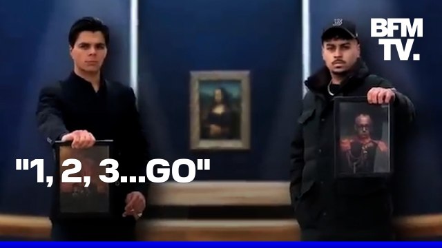 Deux youtubeurs allemands réussissent à installer illégalement un portrait de Donald Trump au Louvre