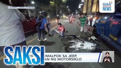 Rider na sumalpok sa jeep, nagulungan ng motorsiklo | Saksi