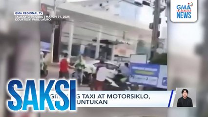 Gitgitan ng taxi at motorsiklo, nauwi sa suntukan | Saksi