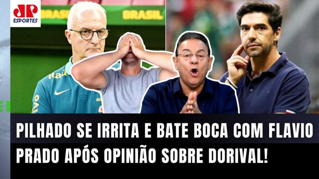 TRETA!!! QUÊ??? VOCÊ VAI CALAR A BOCA! O Dorival Júnior é um... Pilhado e Flavio Prado BATEM BOCA!