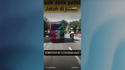 Viral! Polisi Jatuh Disundul Bus Saat Hendak Menilang, Respons Netizen Tak Terduga