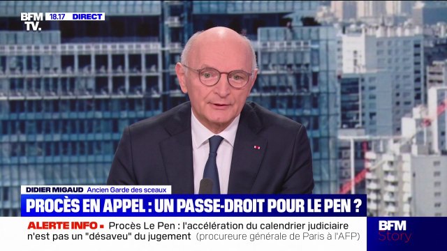 Procès RN en appel: C'est une décision qui est prise en toute indépendance , affirme Didier Migaud, ancien ministre de la Justice