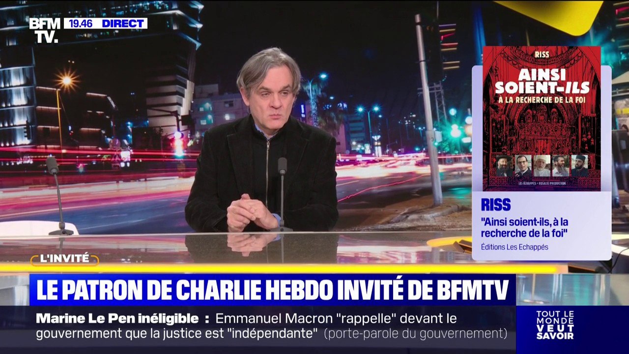 Laïcité: "Les jeunes en ont une vision biaisée, ils pensent que c'est quelque chose de répressif alors que ce n'est pas pour empêcher de croire", estime Riss, directeur de la rédaction de Charlie Hebdo