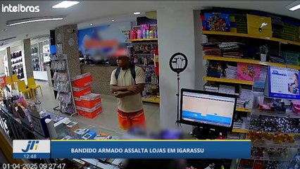 Bandido armado assalta lojas em Igarassu