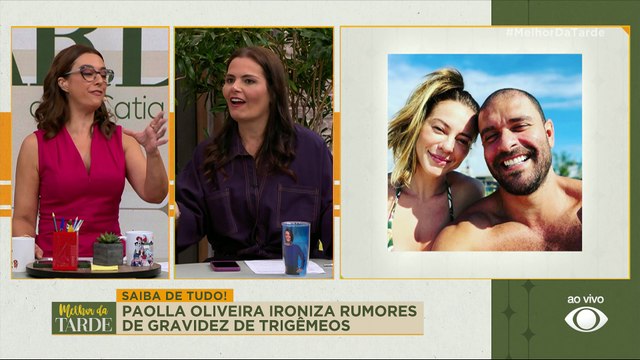 Paolla Oliveira ironiza rumores de gravidez de trigêmeos | Melhor da Tarde