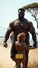 d El elefante le enseñó una buena lección al león.