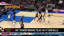 Tak Simpan Amunisi, OKC Thunder Menang Telak 145-117 dari Bulls