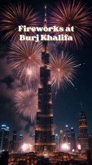 Fireworks at Burj Khalifa AI generated