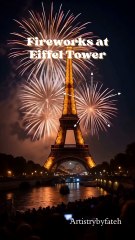 Fireworks at Eiffel Tower AI generated