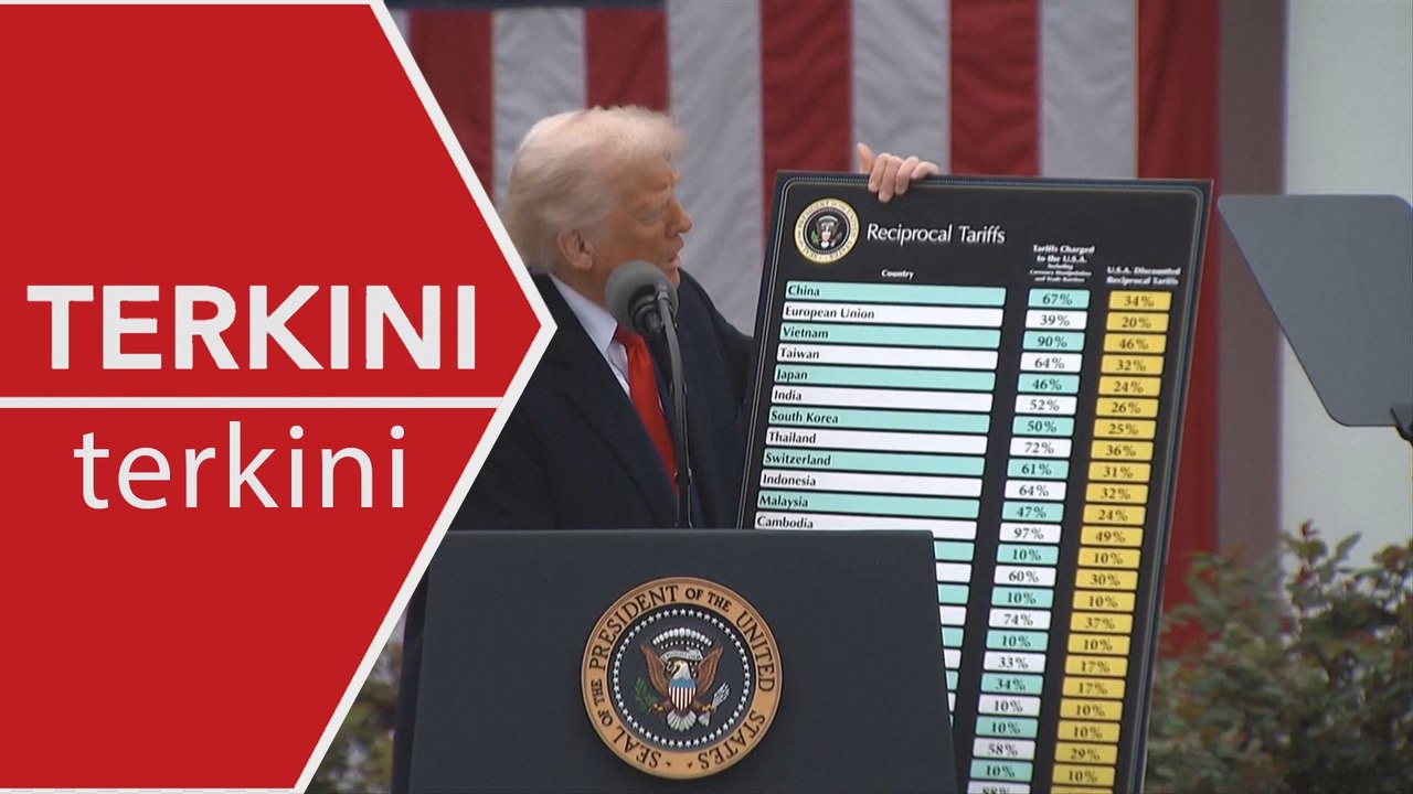 [TERKINI] Trump Umum Tarif timbal balik, Malaysia kena 24 peratus