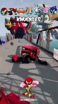 Sonic Car Jump Challenge with Knuckles , Shadow , Tails , Amy , Sonic #shorts #beamngdrive