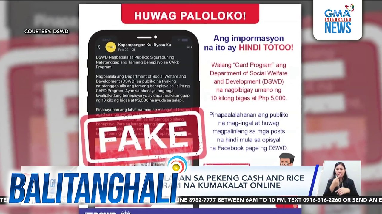DSWD, nagbabala laban sa pekeng cash and rice distribution program na ...