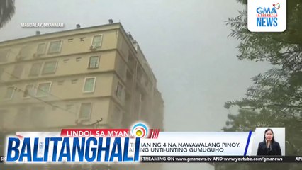 Condominium na tinitirhan ng 4 na nawawalang pinoy, nakunan ng video habang unti-unting gumuguho | Balitanghali