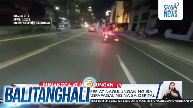 Rider, sumalpok sa jeep at nagulungan ng isa pang motorsiklo; nagpapagaling na sa ospital | Balitanghali