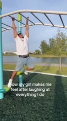 Man Loses His Grip on Monkey Bar and Falls Down