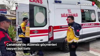 Çanakkale'de düzensiz göçmenleri taşıyan bot battı