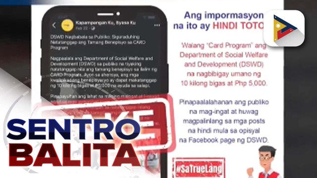 DSWD, iginiit na wala silang ‘Card Program’ na nagbibigay ng 10 kilo ng bigas at P5,000