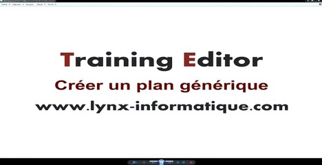 Créer un plan générique avec Training-Editor