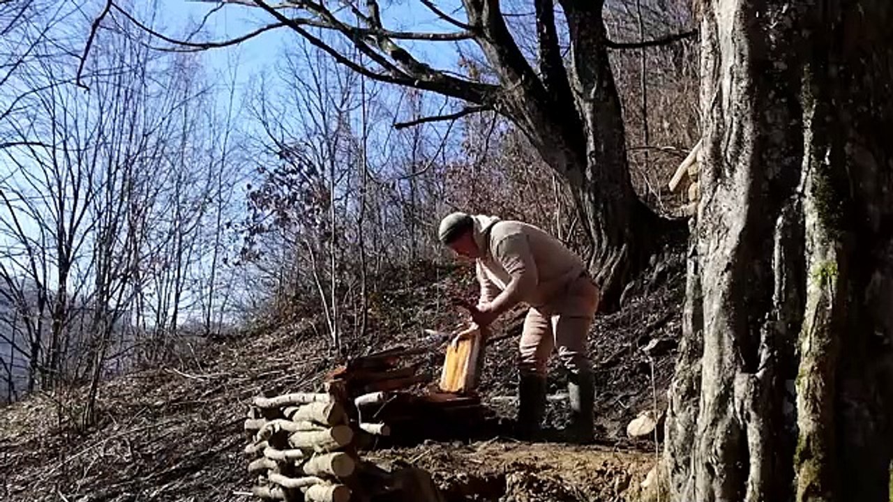 I Spent 30 Days Building a House of STONES and LOGS in the Forest