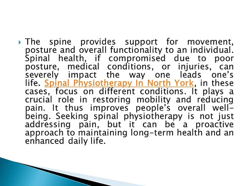 Spinal physiotherapy: Adding to the quality of life