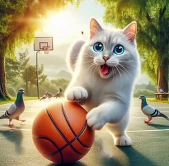 You Won’t Believe This Cat’s Basketball Skills! Watch Till the End! 🏀😻  #CuteCat 🐱 #Basketball 🏀