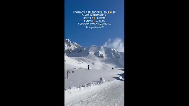 Campo Imperatore; dopo la bufera di neve e vento è tornato il sole: aperte le piste da sci