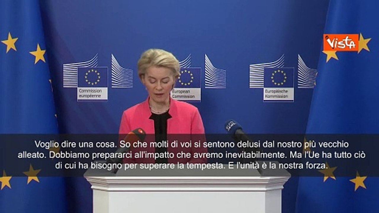 Von der Leyen: "Dazi generano caos e non risolvono i problemi"
