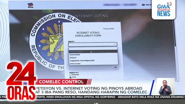 Petisyon vs. internet voting ng Pinoys abroad at 3 iba pang reso, handang harapin ng COMELEC | 24 Oras