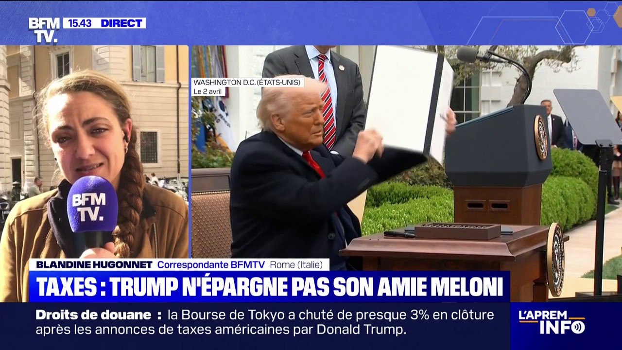 Droits de douane de Donald Trump: Giorgia Meloni, alliée italienne des États-Unis, a dénoncé une "mauvaise mesure"