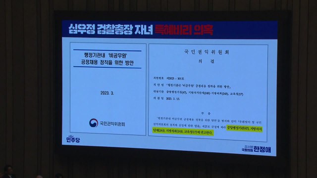외교차관 심우정 딸, 채용 특혜 주어질 상황 아냐 / YTN