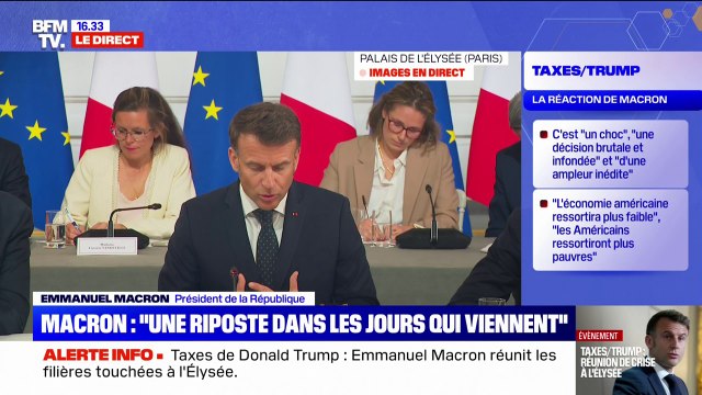 Droits de douane américains: Emmanuel Macron appelle à une solidarité de filières à l'échelle européenne