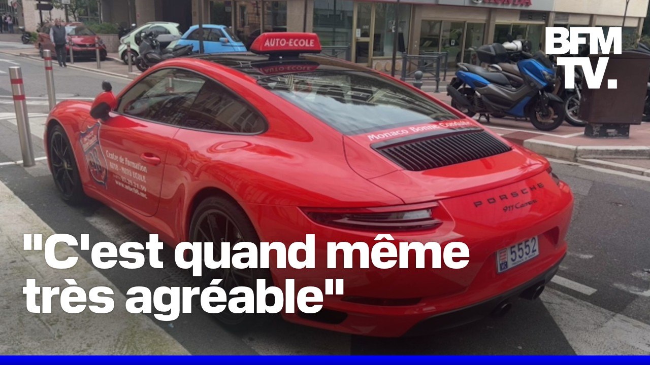 Monaco: une auto-école propose des cours de conduite à bord d'une Porsche