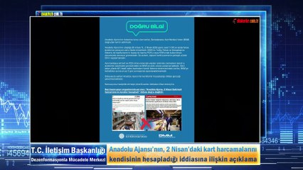 Anadolu Ajansı’nın 2 Nisan’daki kart harcamalarını kendisinin hesapladığı iddiasına ilişkin açıklama