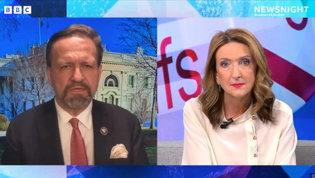 Trump ally likens BBC host to ‘kindergartener’ over tariffs question before threatening to walk out of interview