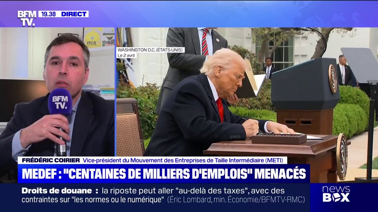 Droits de douane: "C'est un peu tôt pour donner de réels impacts, mais beaucoup d'entreprises vont être touchées", estime Frédéric Coirier (METI)
