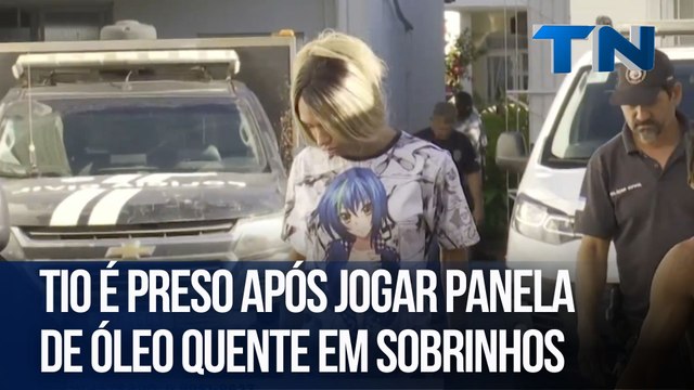 Tio é preso após jogar panela de óleo quente em sobrinhos