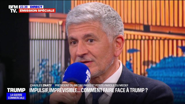 Annonces de Donald Trump: Si elles devaient être appliquées, elles auraient des conséquences très préoccupantes sur l'économie française , affirme Charles Znaty, porte-parole du Medef