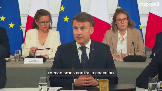 Macron denuncia los aranceles brutales e infundados de Trump
