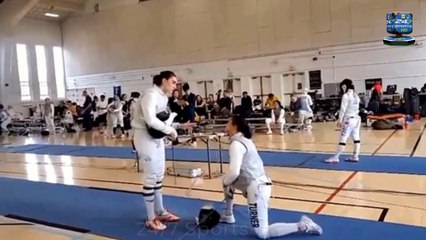 A female fencer was disqualified for refusing to face a transgender opponent, with fans branding the competition 'tainted and unfair'.