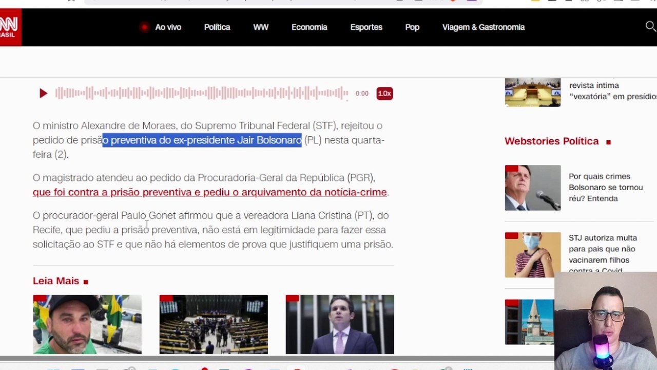 Xandão REJEITA PEDIDO DE PRISÃO DE BOLSONARO ‐ Feito com o Clipchamp