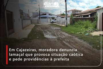 Em Cajazeiras, moradora denuncia lamaçal que provoca situação caótica e pede providências à prefeita