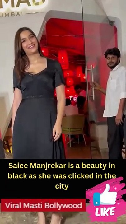 Saiee Manjrekar is a beauty in black as she was clicked in the city