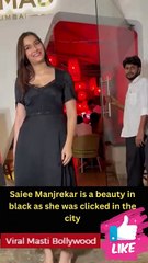 Saiee Manjrekar is a beauty in black as she was clicked in the city