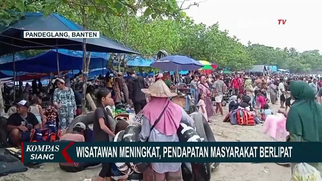 Libur Lebaran, Pantai Carita Pandeglang Dipadati Wisatawan