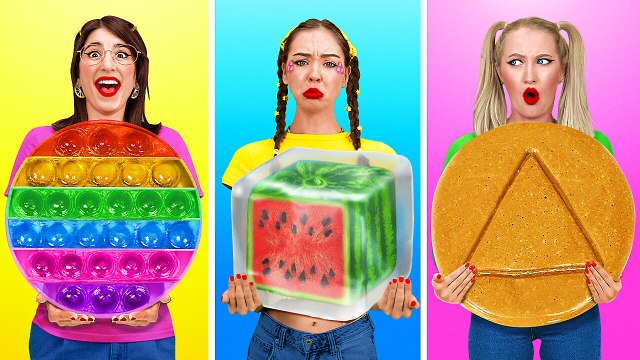 NOUVEAU 123 GO! CHALLENGE CULINAIRE GÉOMÉTRIQUE ! Fais tourner la ROUE MYSTÈRE de SQUID GAME !