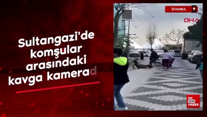 İstanbul'da komşular arasındaki kavga kamerada