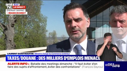 Droits de douane américains: "Le gouvernement n'abandonnera jamais" la filière des vins et spiritueux, assure le ministre du Commerce extérieur Laurent Saint-Martin